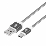 Pleciony kabel USB–USB‑C 1,5 m, szary