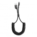 Baseus sprężynowy kabel lightning 1 m 2 A – czarny