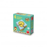 Dino drewniane klocki dla najmłodszych 4 szt.