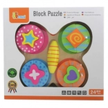 VIGA drewniane puzzle motylek dla dzieci (13 elementów)