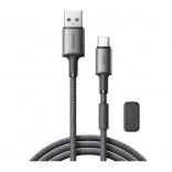 Joyroom kabel USB–USB‑C 1,2 m z magnetyczną spinką, szybkie ładowanie 3A, szary
