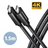 AXAGON BUCM32 USB‑C kabel 3.2 Gen 2x2 20 Gb/s, 4K/60 Hz, PD 100 W, 1,5 m, w oplocie
