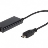 Adapter MHL micro USB na HDMI z zasilaniem USB, 16 cm