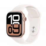 zegarek Apple Watch Series 10 GPS różowe złoto 42 mm z różowym sportowym paskiem