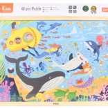 Drewniane puzzle Życie morskie 48 elementów