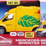 Metalowy model furgonu MERCEDES-BENZ DHL Majorette Grand 12,5 cm ze światłami i dźwiękami