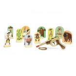 Drewniany westernowy pistolet z tarczami VILAC