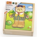 Viga drewniana logiczna układanka Ubierz misię – dziewczynka