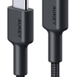 aukey usb‑c na usb‑c kabel 0,9 m z nylonowym oplotem, 60 W PD, 3 A, czarny